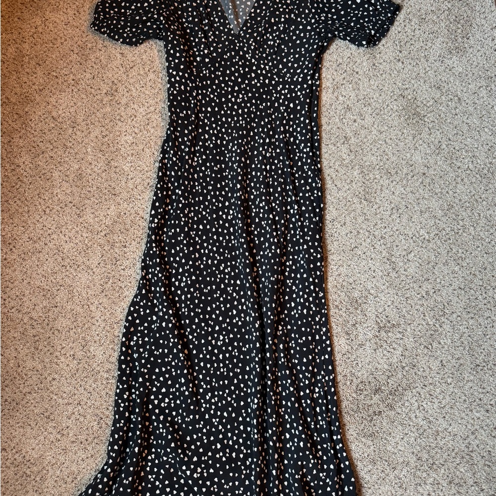 Elegant Black and White Polka Dot Dress